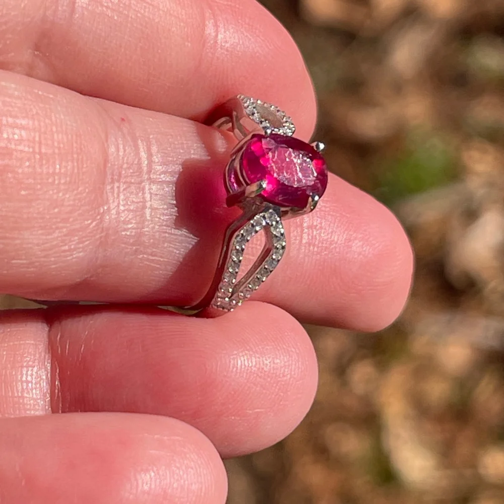 NWT Natural Ruby 8x6mm in Sterling Silver Size 7 Ring